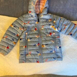 Joules Kids Blue Patterned Puffer Jacket
